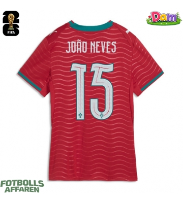 Portugal Joao Neves #15 Hemmatröja Kvinnor VM 2026 Kortärmad